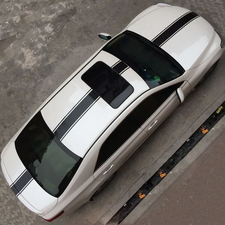 Левая сторона автомобиля наклейки простой дизайн черная полоса для крыши капота