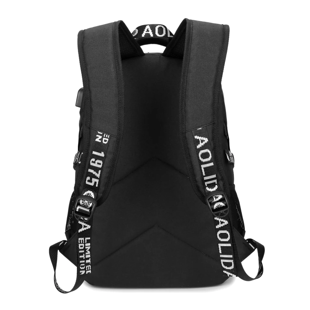 2019 New Travel Business Backpack Nylon Double Shoulder School Bag with USB Charging Port Fits 15.6 Inch Laptop Notebook | Багаж и сумки