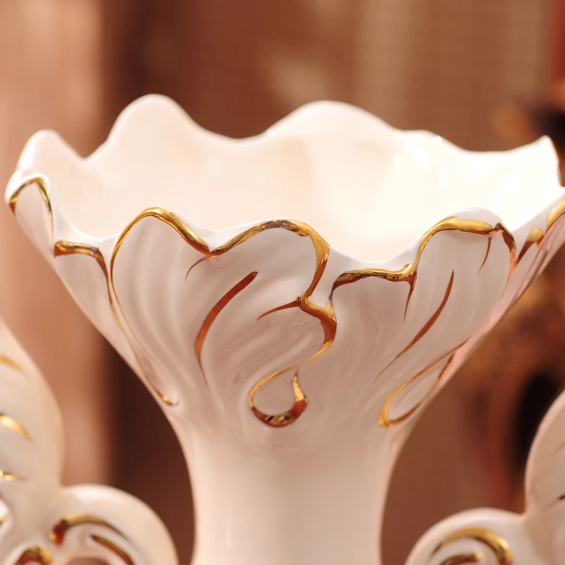 Новая Большая керамическая ваза украшение роскошные европейские Позолоченные