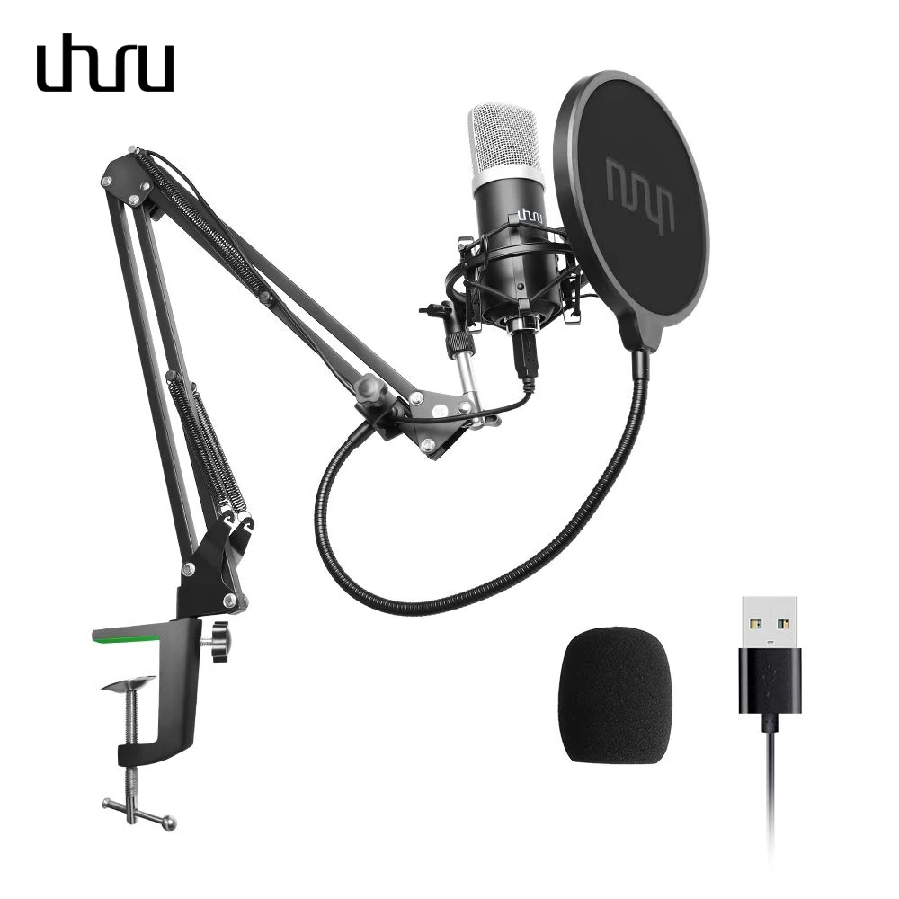 Huru USB Подкаст конденсаторный микрофон 192 кГц/24 бит Профессиональный ПК потоковый кардиоидный микрофон комплект для Youtube ноутбука караоке