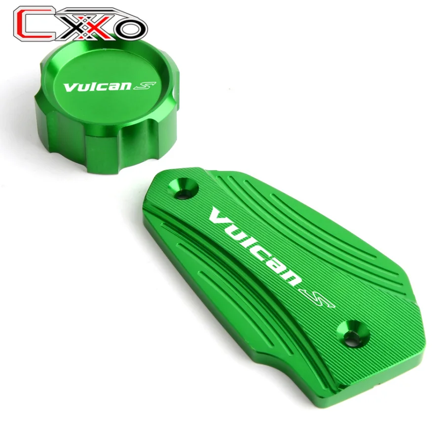 Front and Rear green Модные аксессуары для KAWASAKI VN650 Vulcan S 650 EN650 Передняя и задняя Тормозная жидкость Крышка Резервуара - Цвет: Front and Rear green