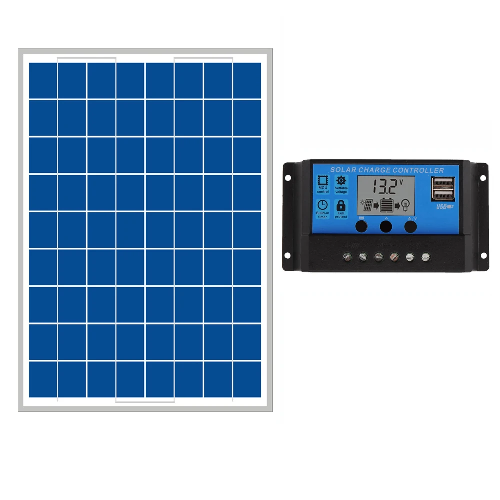 20 Вт Панели солнечные + 10A 12 V 24 солнечный регулятор заряда аккумулятора|solar panel solar