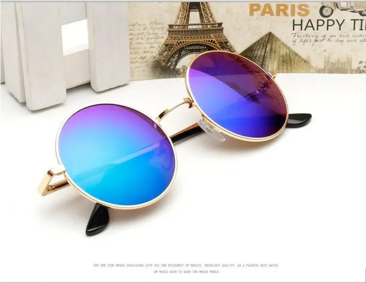 Новые мужские классические маленькие круглые солнцезащитные очки es steampunk