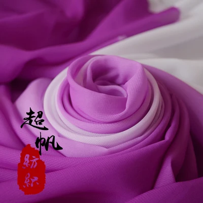 100 двухцветная сценическая шифоновая ткань для костюма Hanfu градиентная шифоновая ткань с рукавами - Цвет: 15