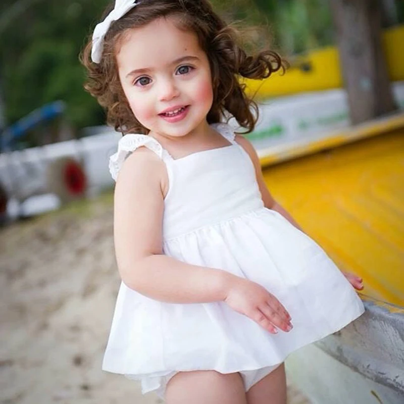 2019 платье для маленьких девочек + трусы милая одежда белые платья принцесс на