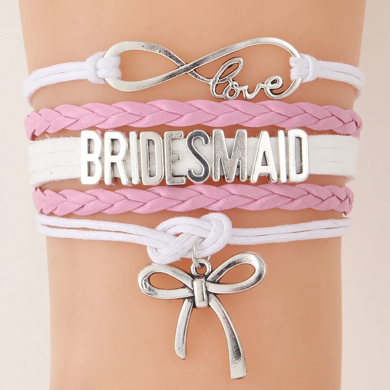 Прямая поставка Бесконечность любовь браслет для невесты и браслеты кожаный