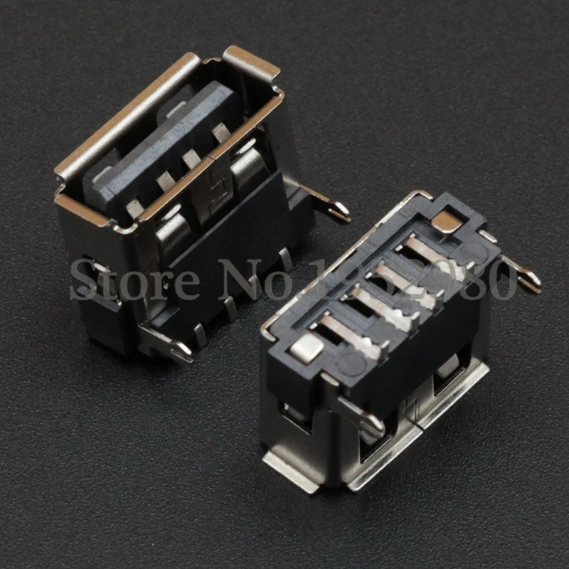 10 шт. USB 2 0 разъем Гнездо SMT назад фута мм высокий 4 Pin с полями для передачи данных