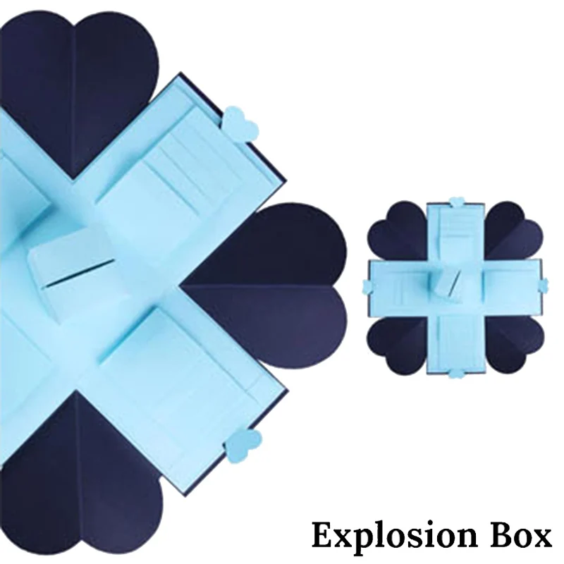 Box D Cyuan, 1 шт., сделай сам, взрывная коробка, любовь, память, фотоальбом, Подарочная коробка, скрапбук, взрывная коробка для детей, день рождения, вечеринка, Свадебный декор - Цвет: Box D