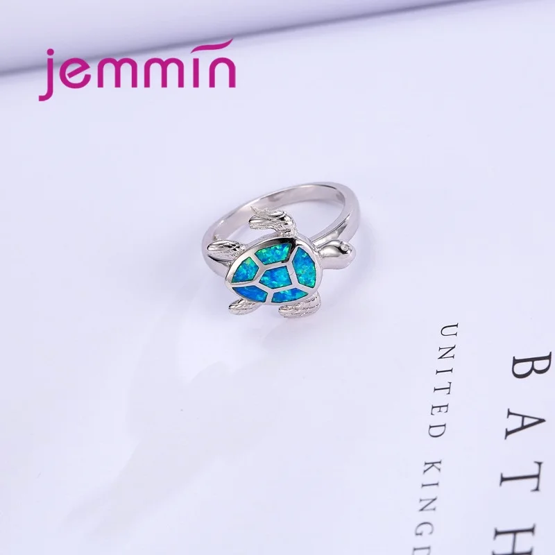 Высокое качество морские животные Черепаха узор Синий огненный опал вечерние