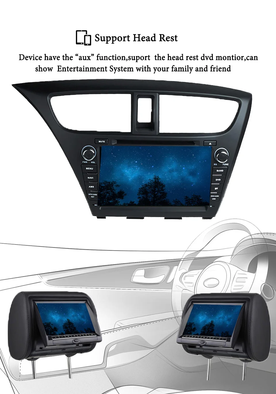 " HD 1024*600 Восьмиядерный Android 8,1 Автомобильный DVD Радио gps навигационный плеер для Honda Civic хэтчбек 2013 DVR головное устройство