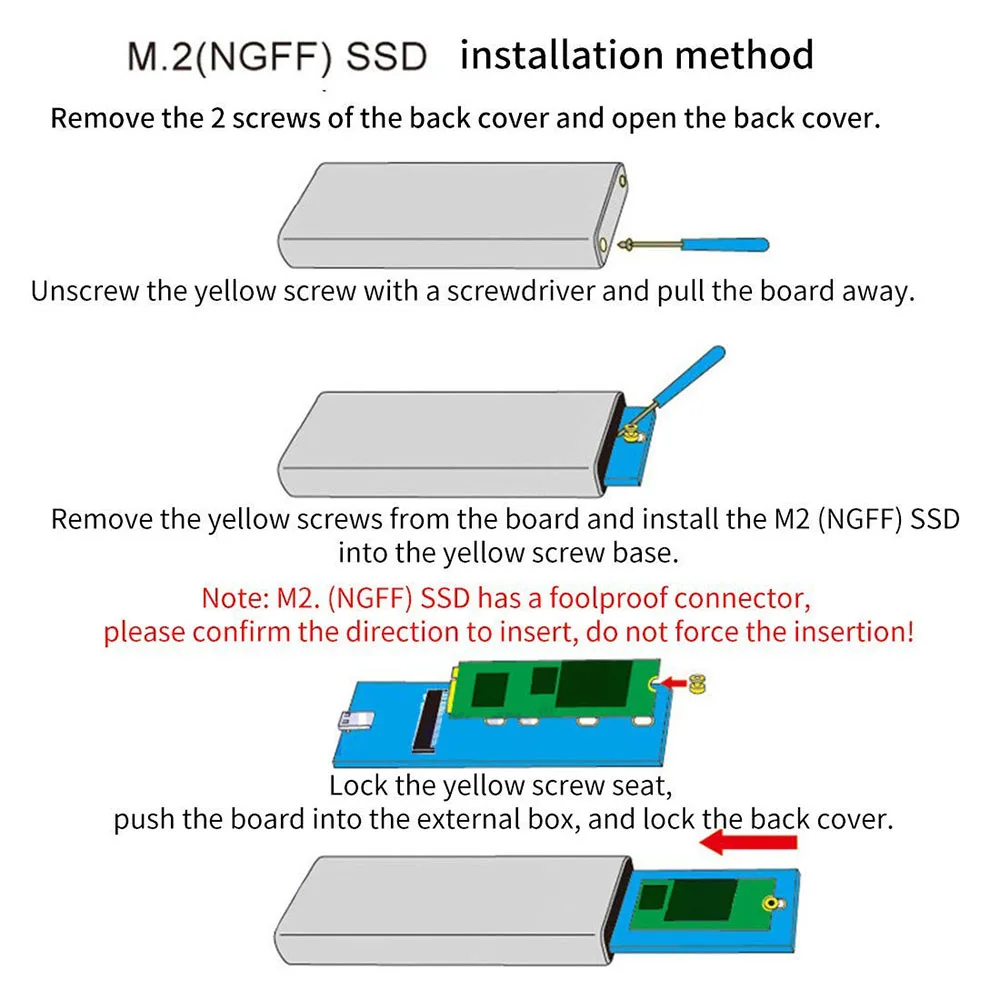 NVMe PCIE USB3.1 HDD Enclosure M.2 To USB Type C 3.1 M KEY SSD Hard Disk Drive Case External Mobile Box