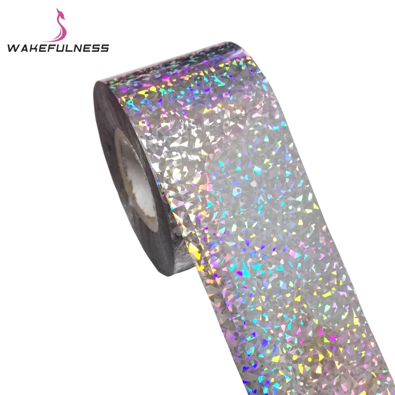 120M*4CM Starry Sky Holographic Nail Transfer Foils Rainbow Laser Silver Cat's Eye Nail Art Stickers Decals Manicure Decorations
