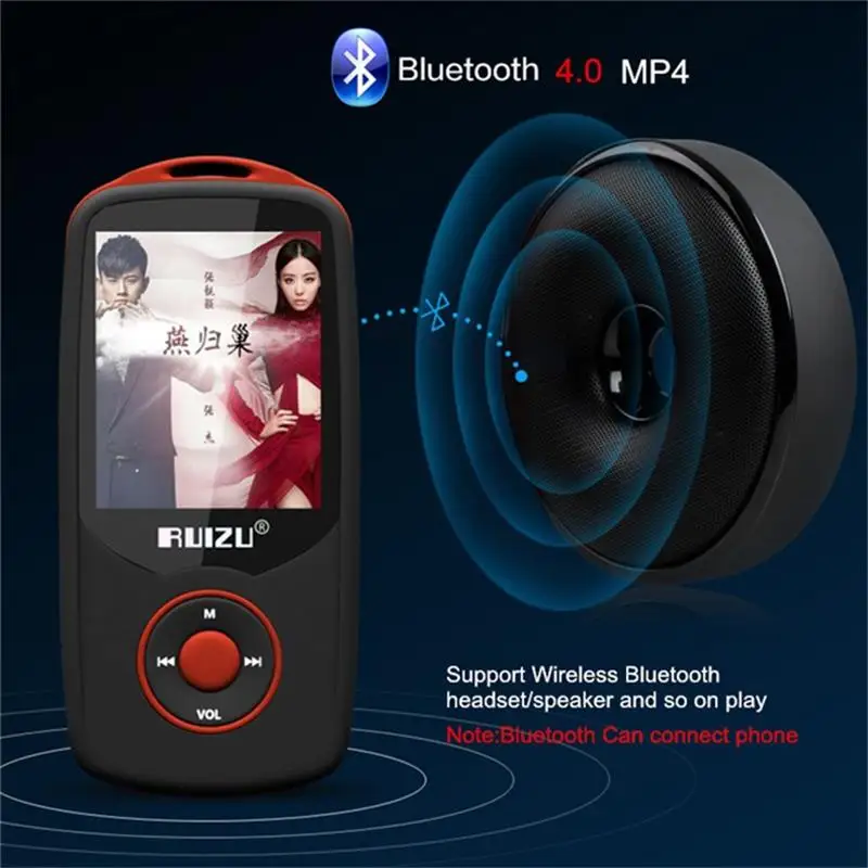 Оригинальный RUIZU X06 Bluetooth4.0 MP3 Плеер 1 8 дюймов Экран 80 час высокое качество звука