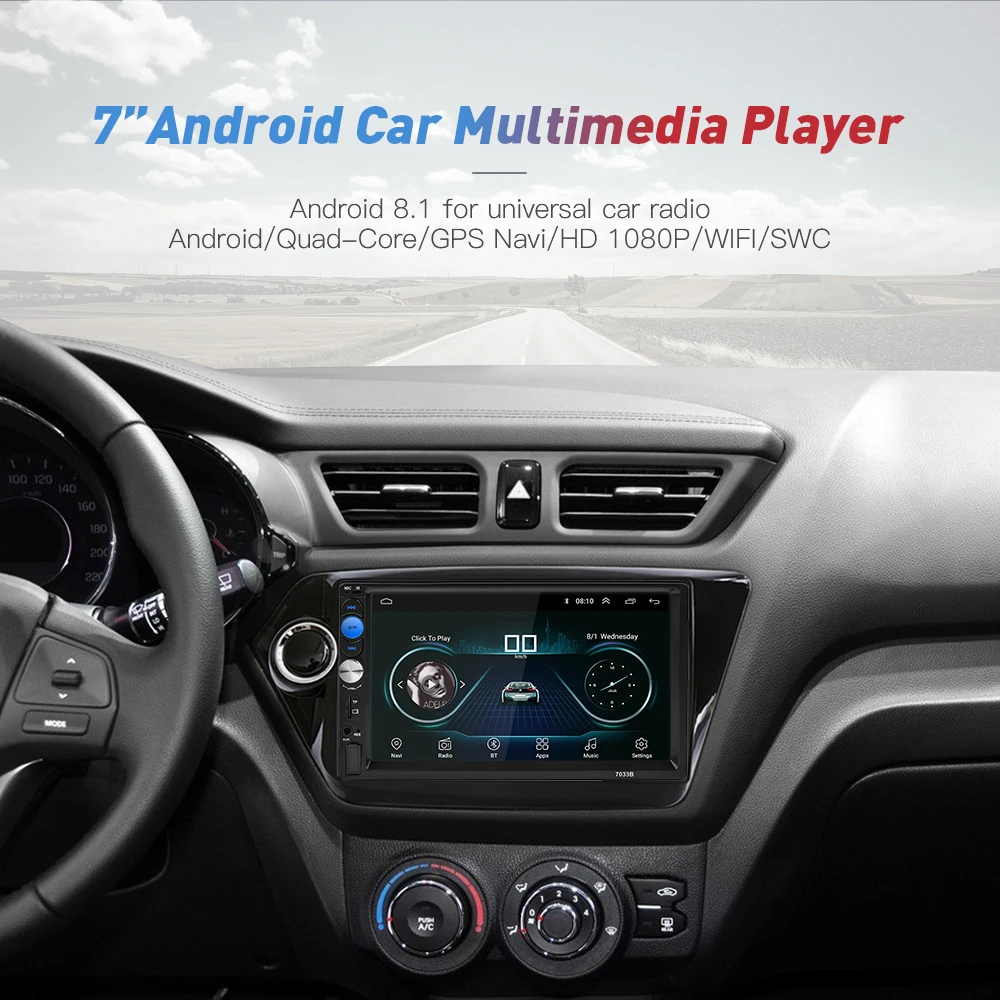 2din автомобильный плеер Android 8,0 Универсальное автомобильное радио " 2 din автомобильное радио gps android gps навигация wifi Bluetooth MP5 плеер