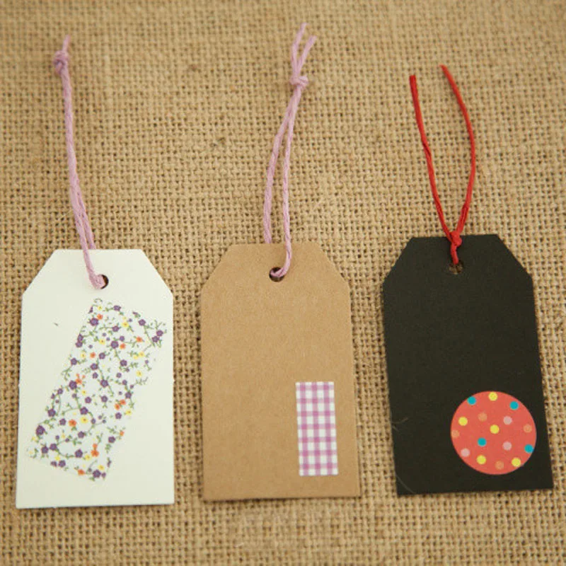 100 шт. DIY крафт бумажные бирки с острым носком этикетка для багажа Рождественская