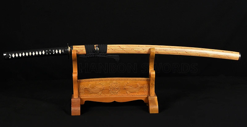 

41"Clay Tempered Japanese Samurai HANDMADE Sword KATANA 1095 Steel Full Tang Blade Sharp Iron Tsuba Hanbon Made Custom
