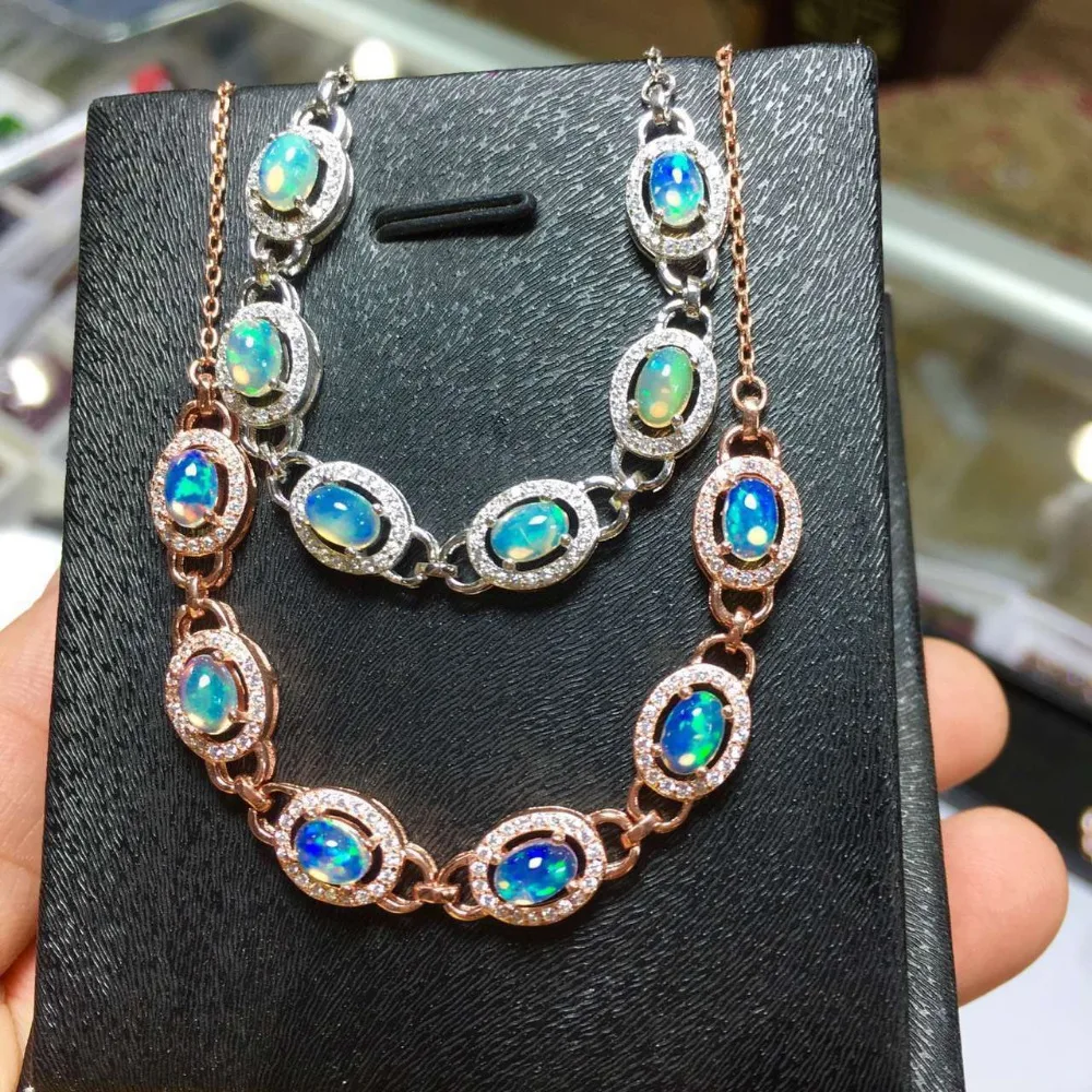 Женский браслет из серебра 925 пробы с разноцветным опалом|gift bracelet|gift giftsgift women |