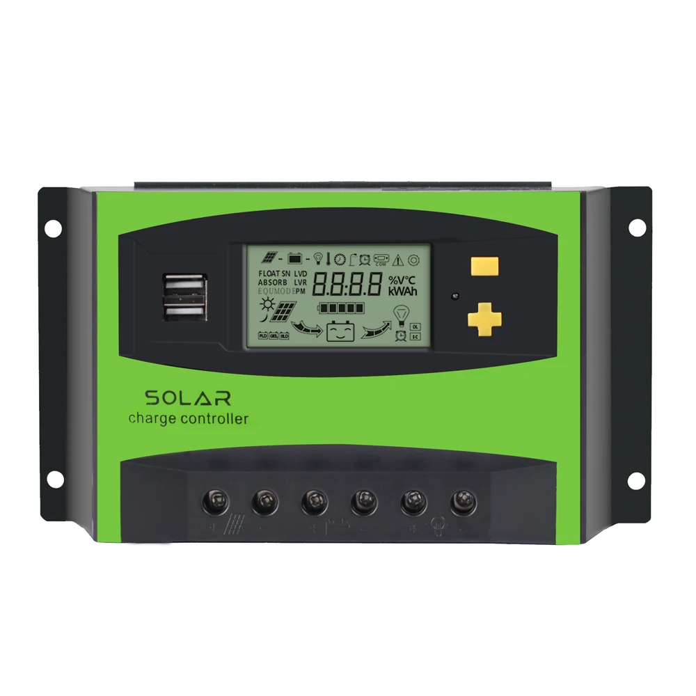 40A Controller ECOworthy 20A/40A/60A контроллер солнечного зарядного устройства солнечная панель Батарея ЖК-регулятор дисплея компенсация температуры 12 В/24 В contro - Цвет: 40A Controller