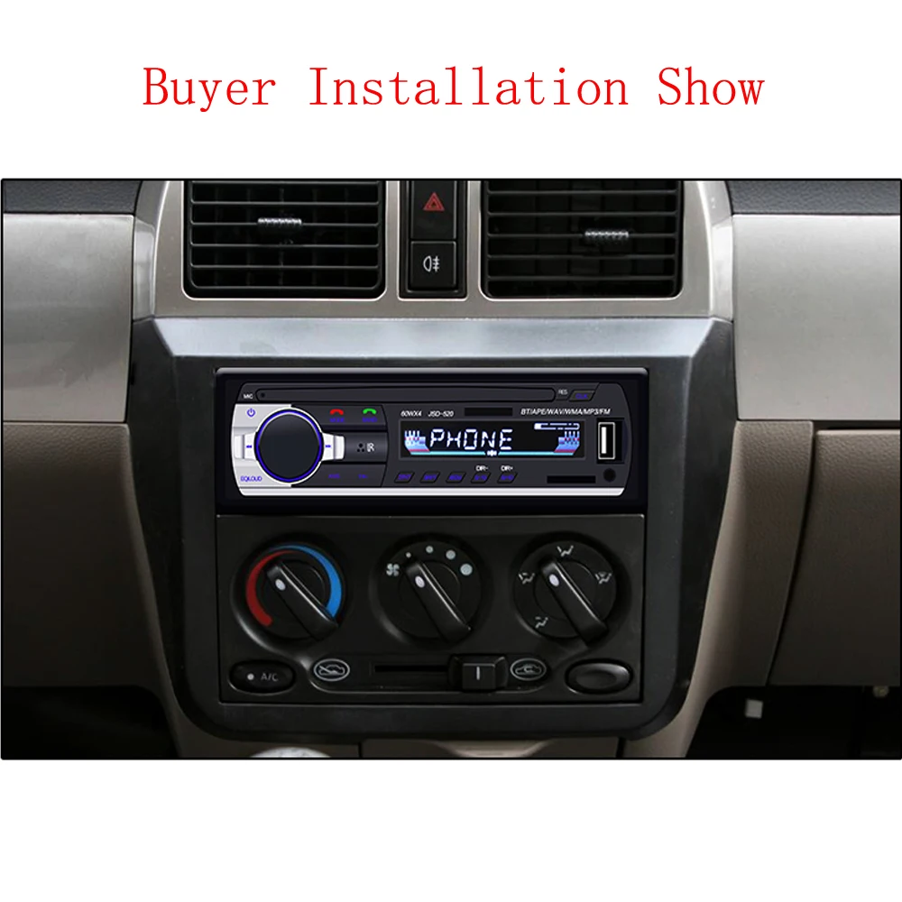 Podofo JSD-520 1 din автомобильный MP3 мультимедийный плеер Автомобильный стерео радио fm-приемник Aux вход SD USB 12 В в-тире Bluetooth Авто радио