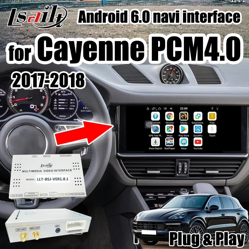 Android 6,0 навигационная коробка для Cayenne Porsche PCM4.0- gps видео интерфейс Поддержка беспроводной carplay по Lsailt