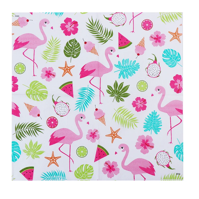 INS свежий Фламинго мороженое Праздничная бумажная салфетка и вечерние ткани
