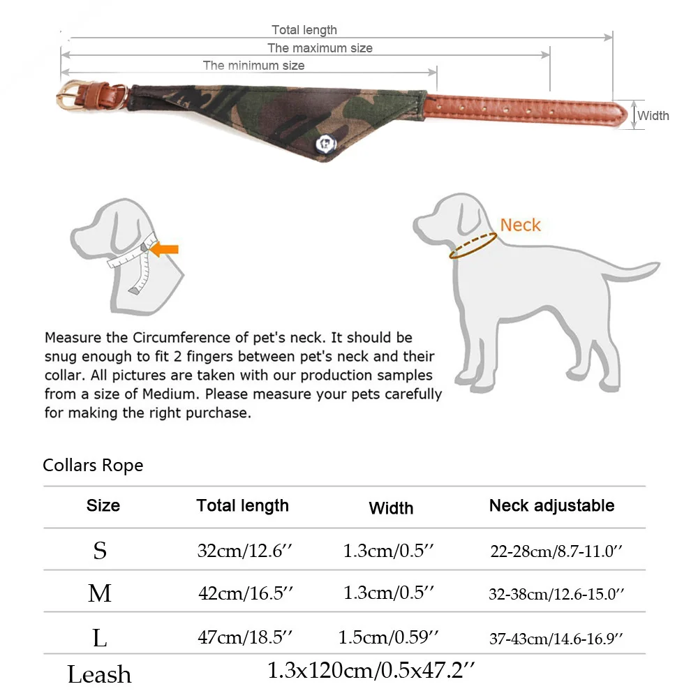 Камуфляжный ошейник для домашних животных из искусственной кожи с бантом