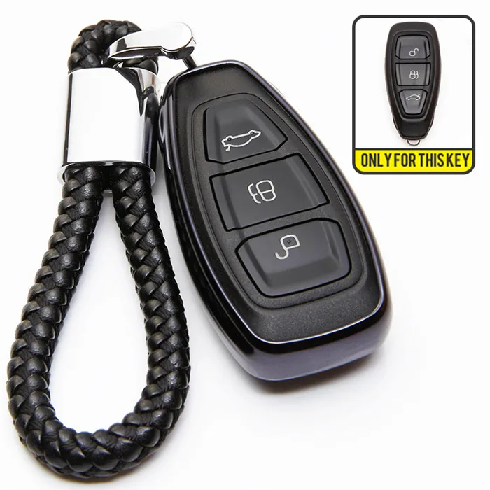 black with holder Для Ford Fiesta Focus 3 4 MK3 MK4 Mondeo Ecosport, Kuga Фокус ST Fiesta 2012 2013 ТПУ ключа автомобиля чехол - Название цвета: black with holder