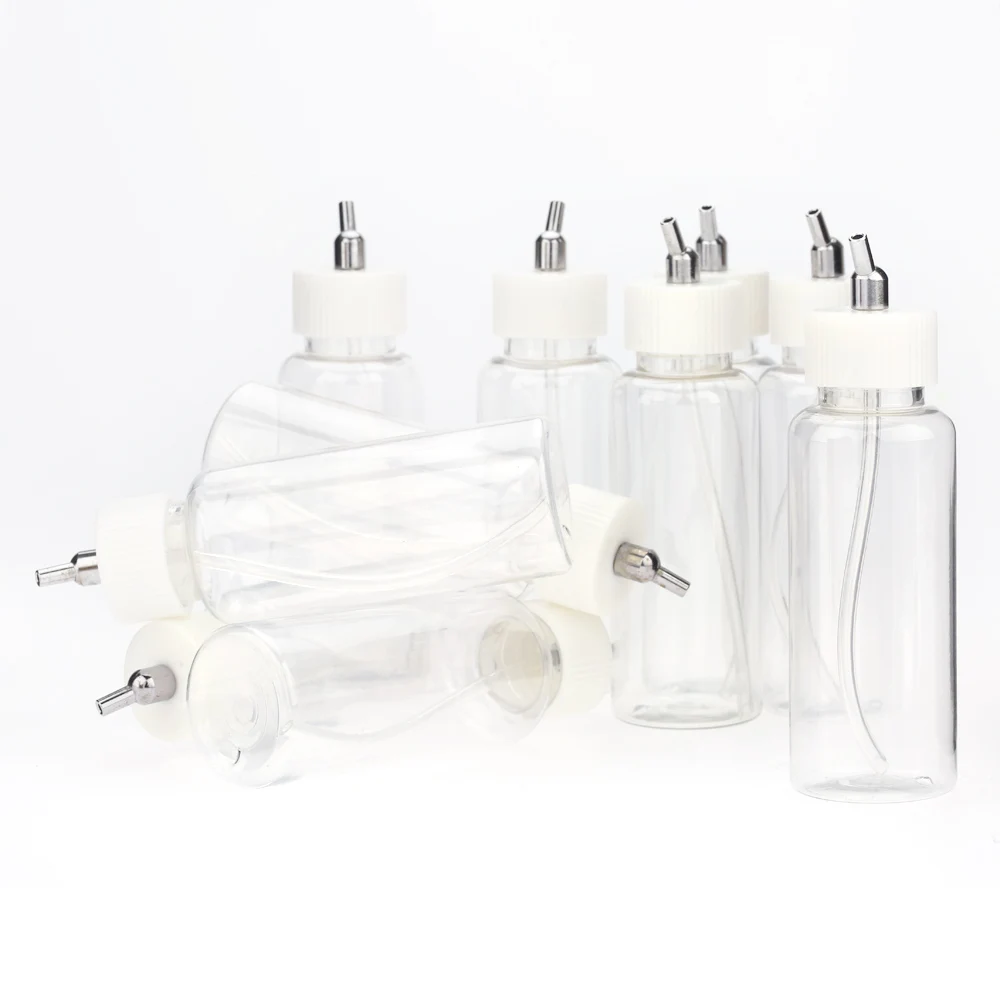 10 шт. 100cc пластиковые банки для Аэрограф Двойного Действия сифон подачи воздуха