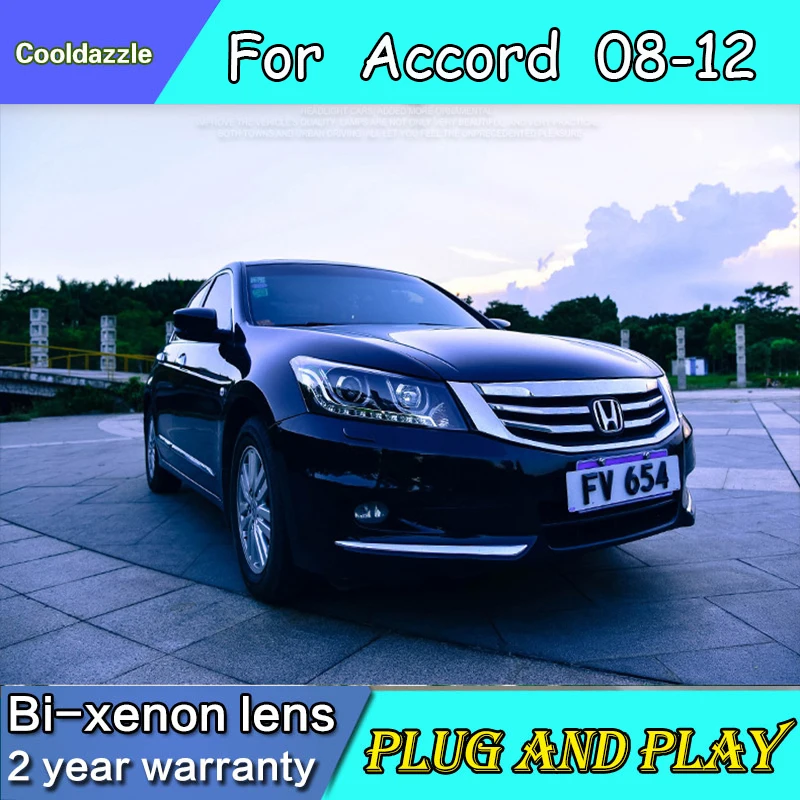 Для светодиодной ленты Honda Accord фары биксеноновые линзы проектора 2008 2009 2010 2011 2012