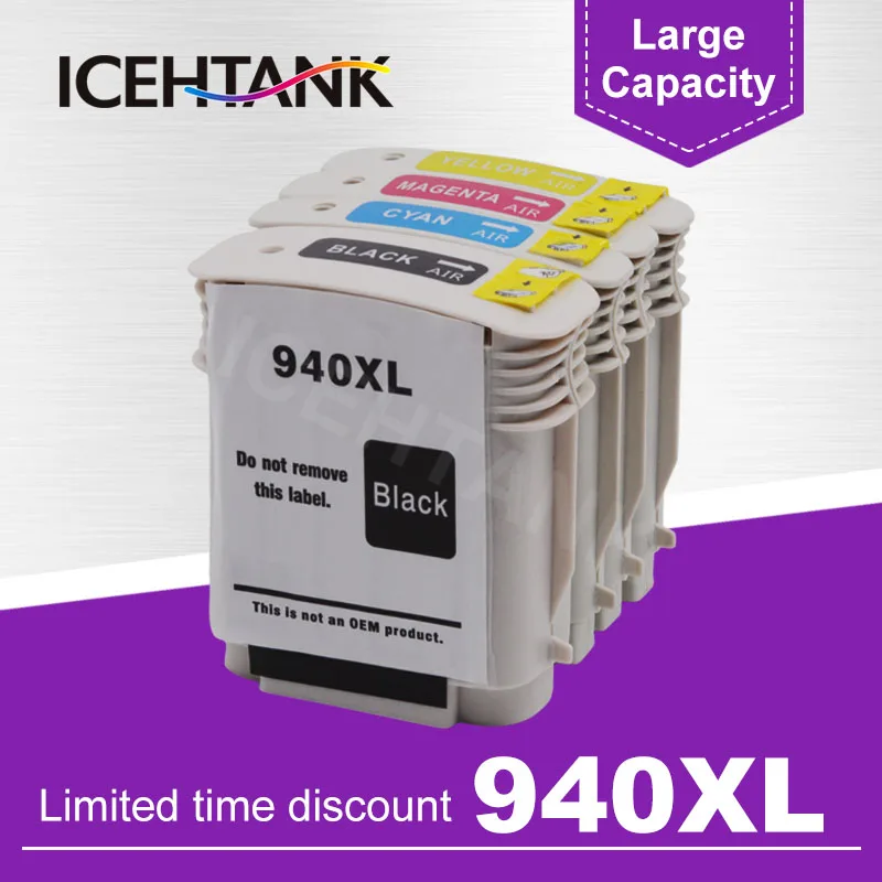 ICEHTANK совместим с HP 940 XL C4906A C4907A C4908A C4909A Officejet Pro 8000 8500 8500a Printer | Компьютеры и офис