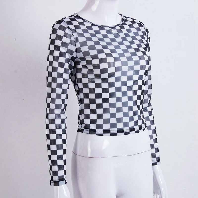 Women High Collar Crop Top Ladies Long Sleeve Short Tops Stretch Blouse | Женская одежда
