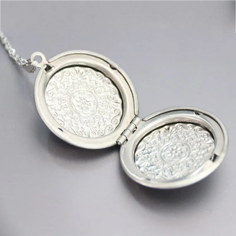 1pc Big Round Daisy Photo Frame Pendant Necklace Stainless Steel Charms Locket Necklaces Women Men Memorial Jewelry | Украшения и