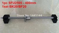 1pc sfu2505 400mm ballscrew with end machined 1set bk20bf20 support cnc parts