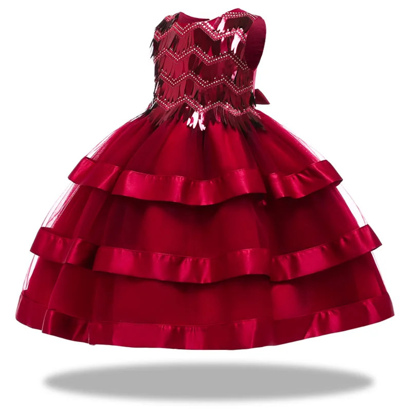 Платье с цветочным узором для девочек на свадьбу атласное кружевное платье