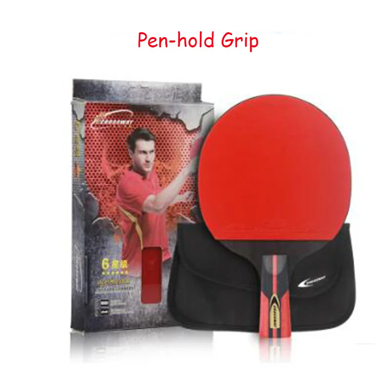 Short grip 6 звезд ракетка для настольного тенниса резиновая ракетка для пинг понга 1 шт. весло Летучая мышь с бесплатной сумкой - Цвет: Short grip