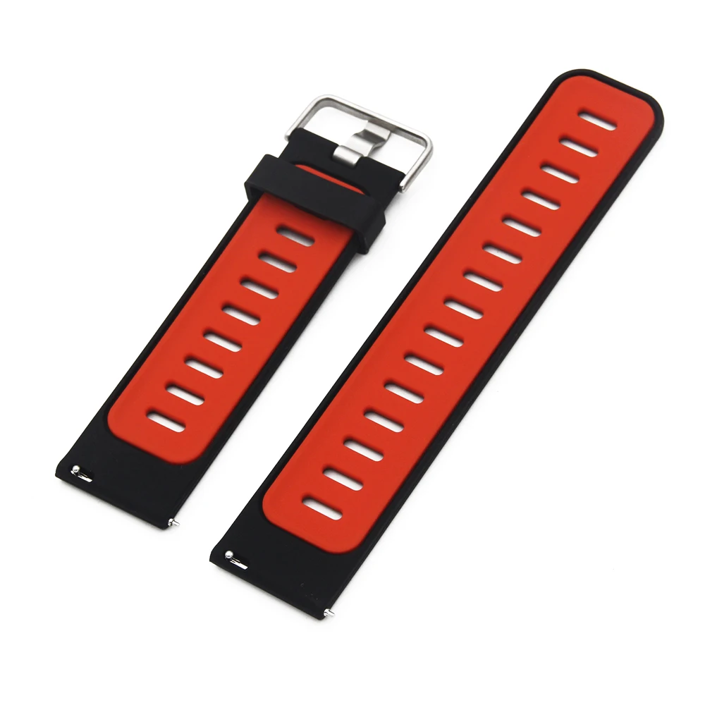 Silicone Rubber Watch Band 22mm for Samsung Gear 2 R380 / R381 / R382 Strap Wrist Loop Belt Bracelet Black Blue Red Pink Grey