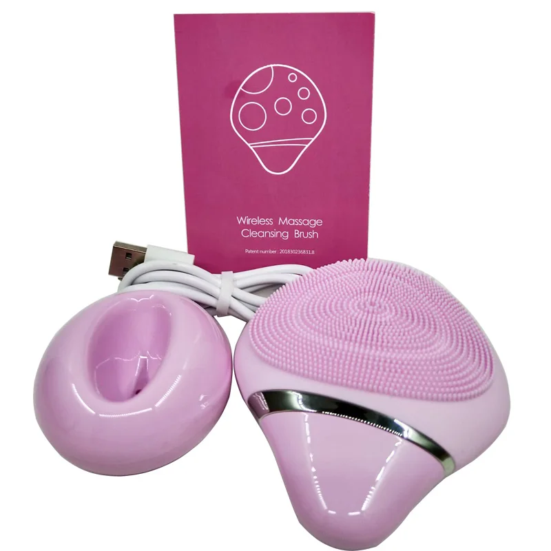 Беспроводная зарядка электрическая силиконовая щетка для очищения лица