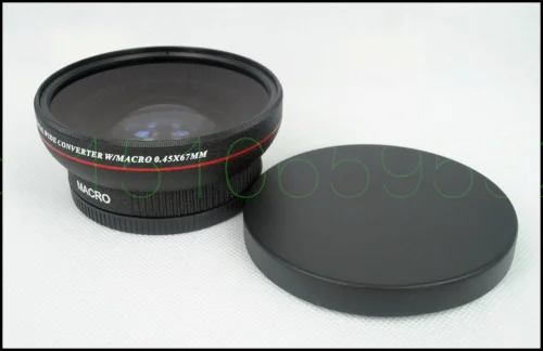 67 мм 0.45x широкоугольный + макро конверсионный Объектив 0 45 черный|conversion lens|0.45x wide