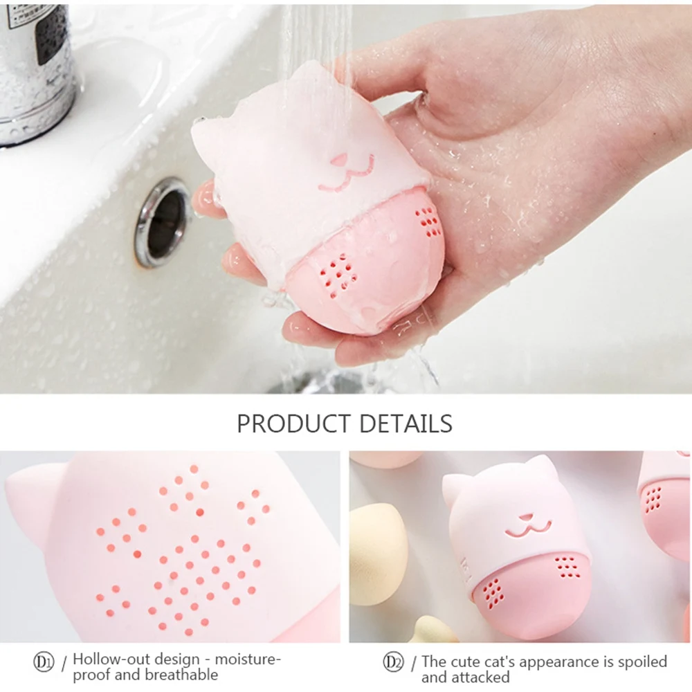 Cute Eggshell Silicone Makeup Sponge Holder Travel Sponge Carrying Case Beauty Foundation Blending Sponge Holder Storage Box