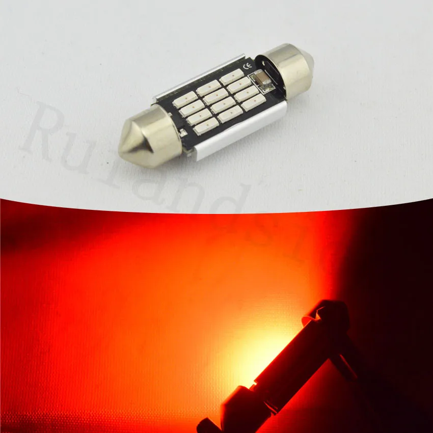 20 штук 31 мм 36 мм/39 мм/41 12 SMD 4014 красный купол с фестонами CANBUS без ошибок автомобиля