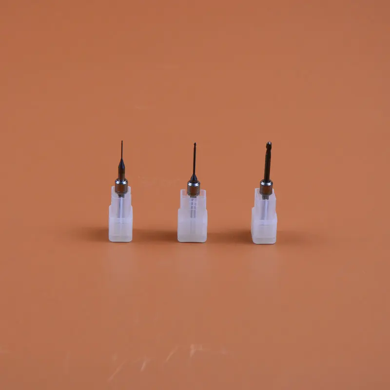 3 Pieces No Coat Carbide Milling Burs compatible with Amann Girrbach CAD CAM milling System 0.6mm, 1.0mm, 2.5mm