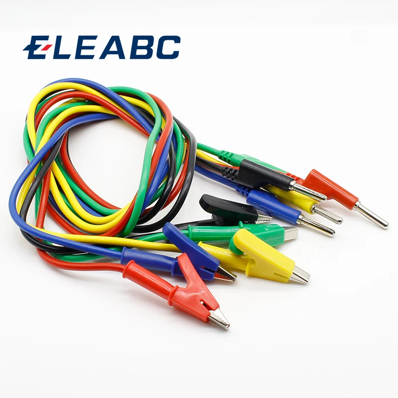 Зажим типа крокодил длиной 1 м для тестового кабеля мультиметра 5 шт.|Щипковые