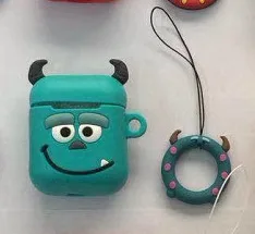 Disney мультфильм портмоне AirPods защитный чехол Bluetooth беспроводная гарнитура Набор творческой личности женские модели падение lanyar - Цвет: 1