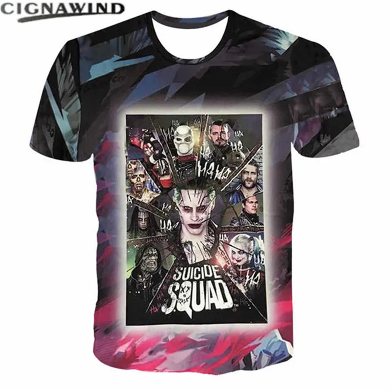 New blockbusters Suicide squad funny printed 3D Men Women t shirt Anime hip hop Harajuku streetwear tops tees fashion t-shirts | Мужская