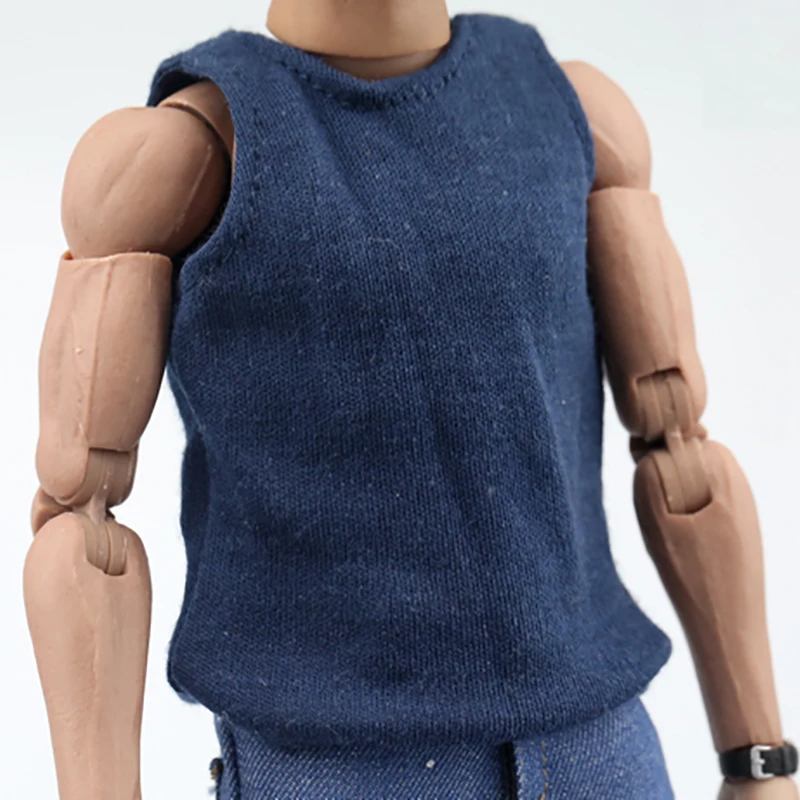 

10PCS/Set 1/6 Scale Clothing Accessories Male Men's Underwear Vests Blue Round Neck F 12 Inch PH Muscle Body Action Toys Figure
