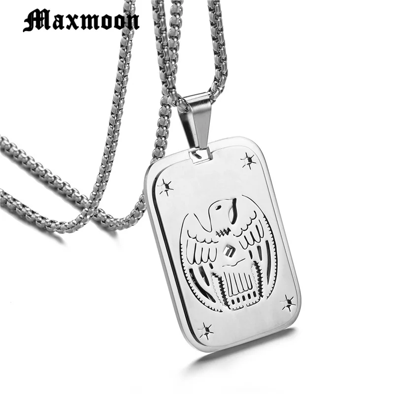 Maxmoon Панк Байкер Серебряный Цвет Титан Нержавеющая сталь Животное орел ястреб