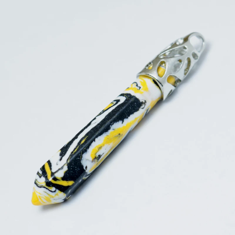1pcs black yellow flower color Bullet Shape Natural Stone Real glass Necklaces Crystal Quartz Pendant Necklace For Female | Украшения и