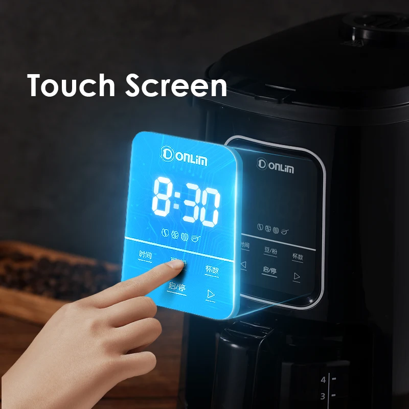 Smart Кофе машины ЖК-дисплей Touch горшок бытовой небольшая полностью автоматическая