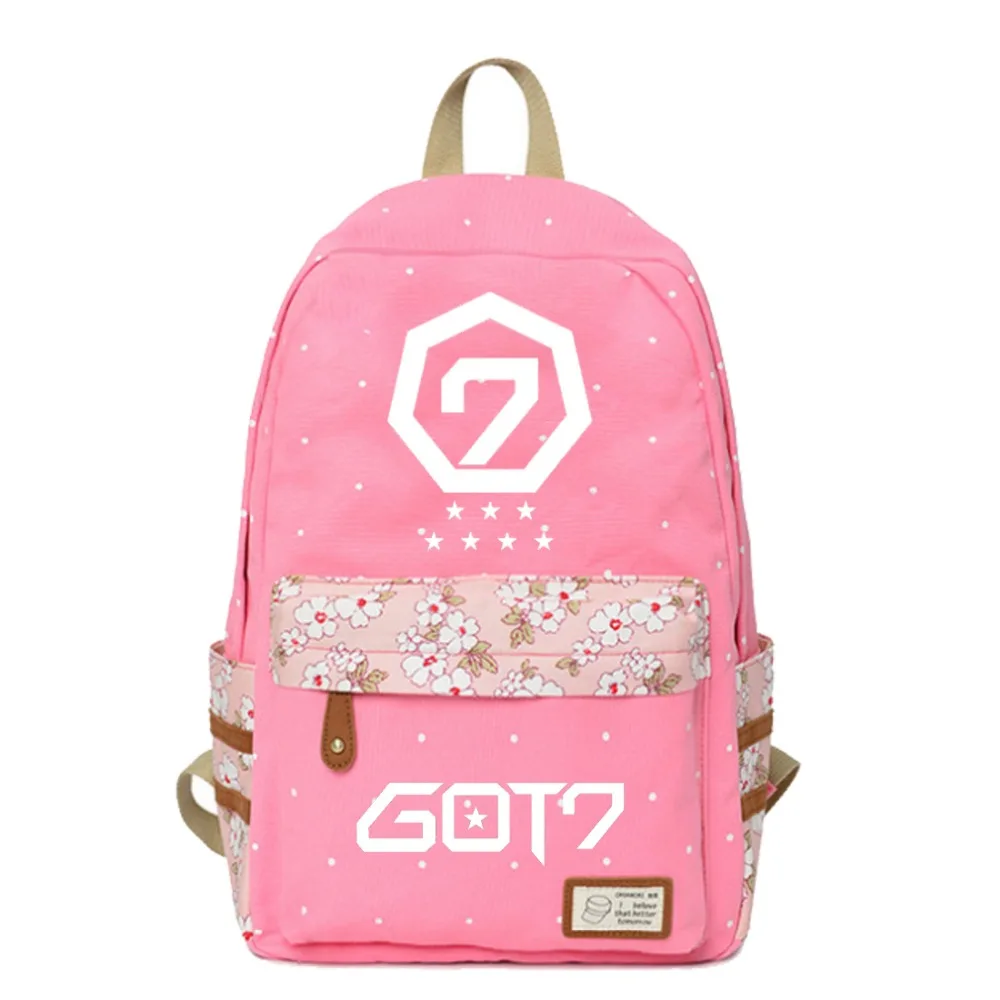 WISHOT GOT7 рюкзак Kpop дорожная сумка для девочек Женская холщовая школьная в горошек с