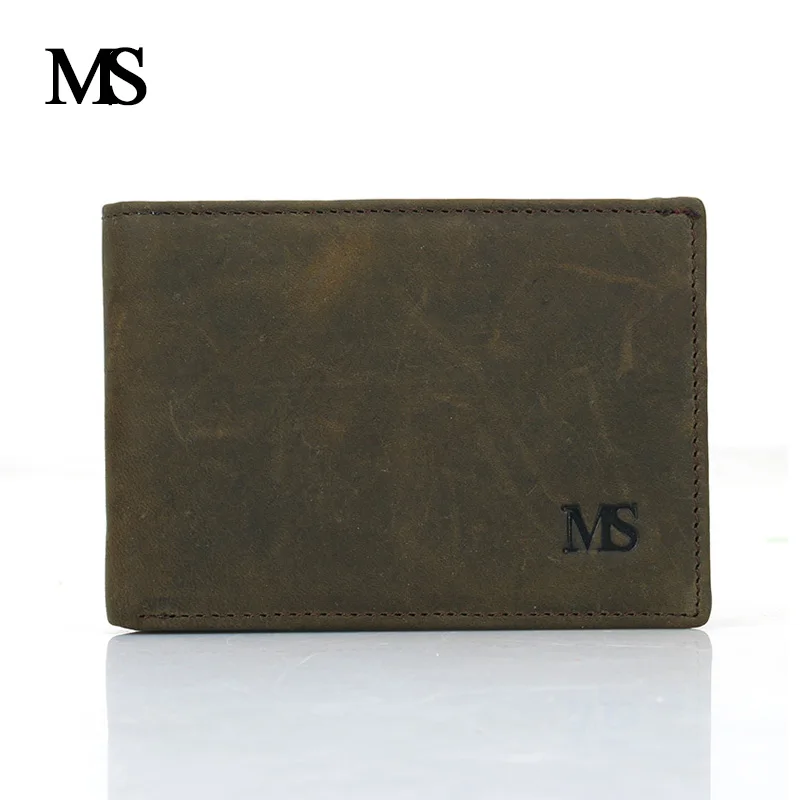 MS высококачественный мужской кошелек из натуральной кожи мини для мужчин